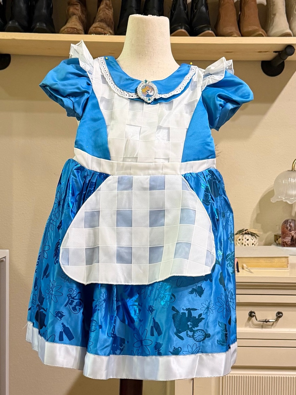 Girls Disney Alice in Wonderland Storybook Costume Dress with White Apron